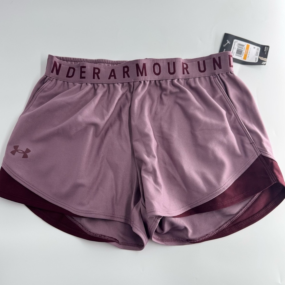 New Under Armour purple and burgundy shorts. Size small